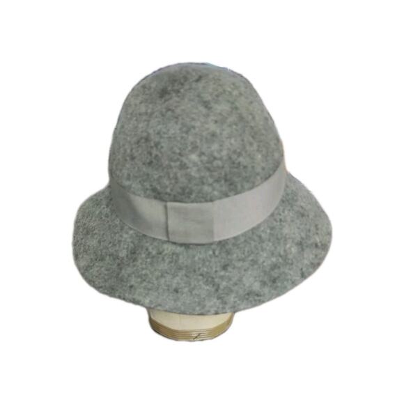 Stella McCartney Wide Brim Cloche Wool Felt Hat Gray Size Medium Italy main image 5